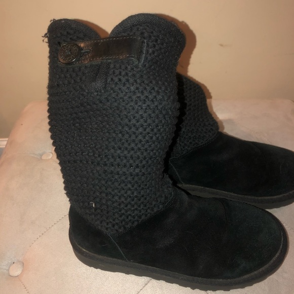ugg black sweater boots